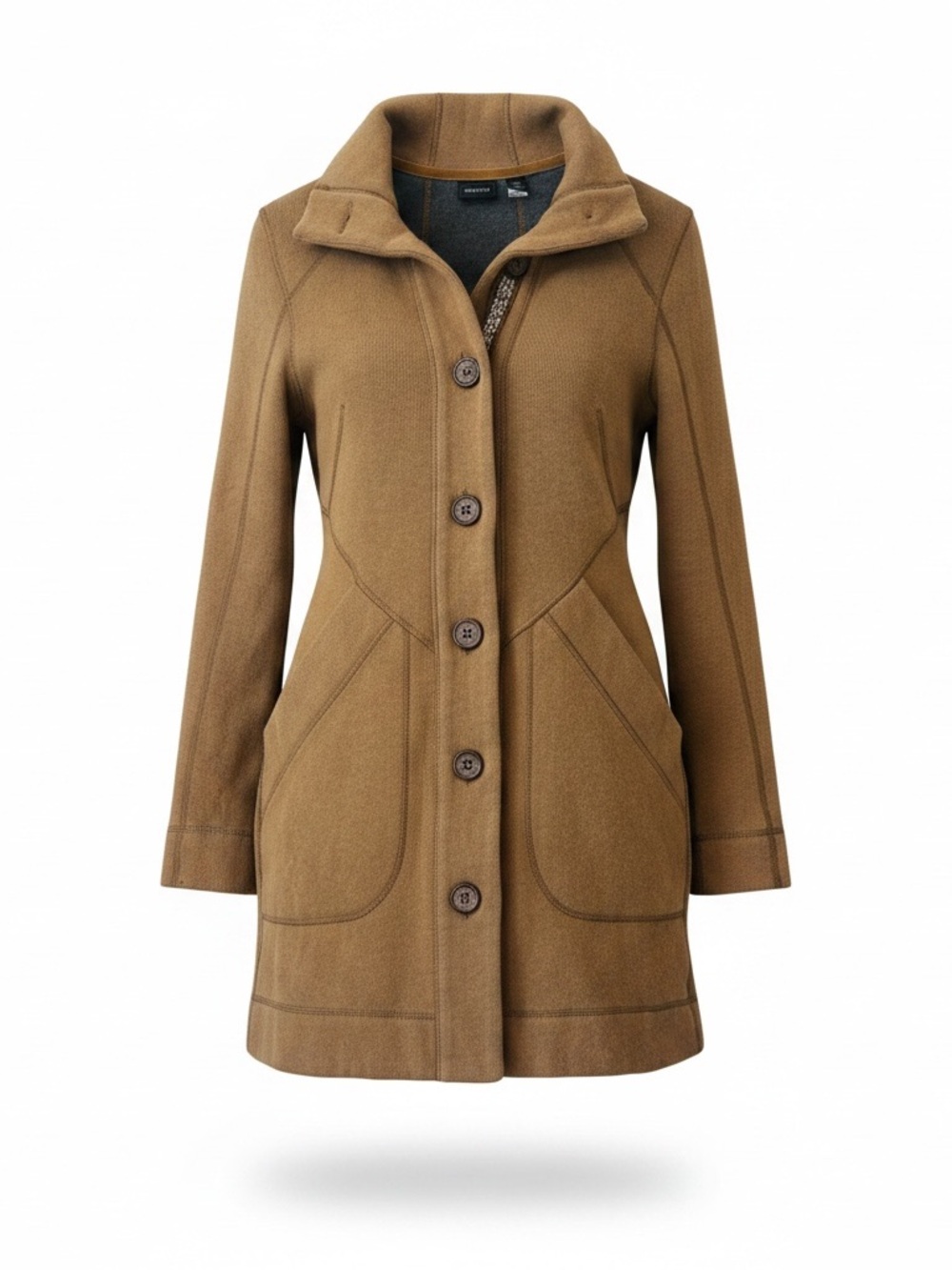 Marmot Maddie Sweater Camel Button-Up Wool-Blend sweater Pea Coat